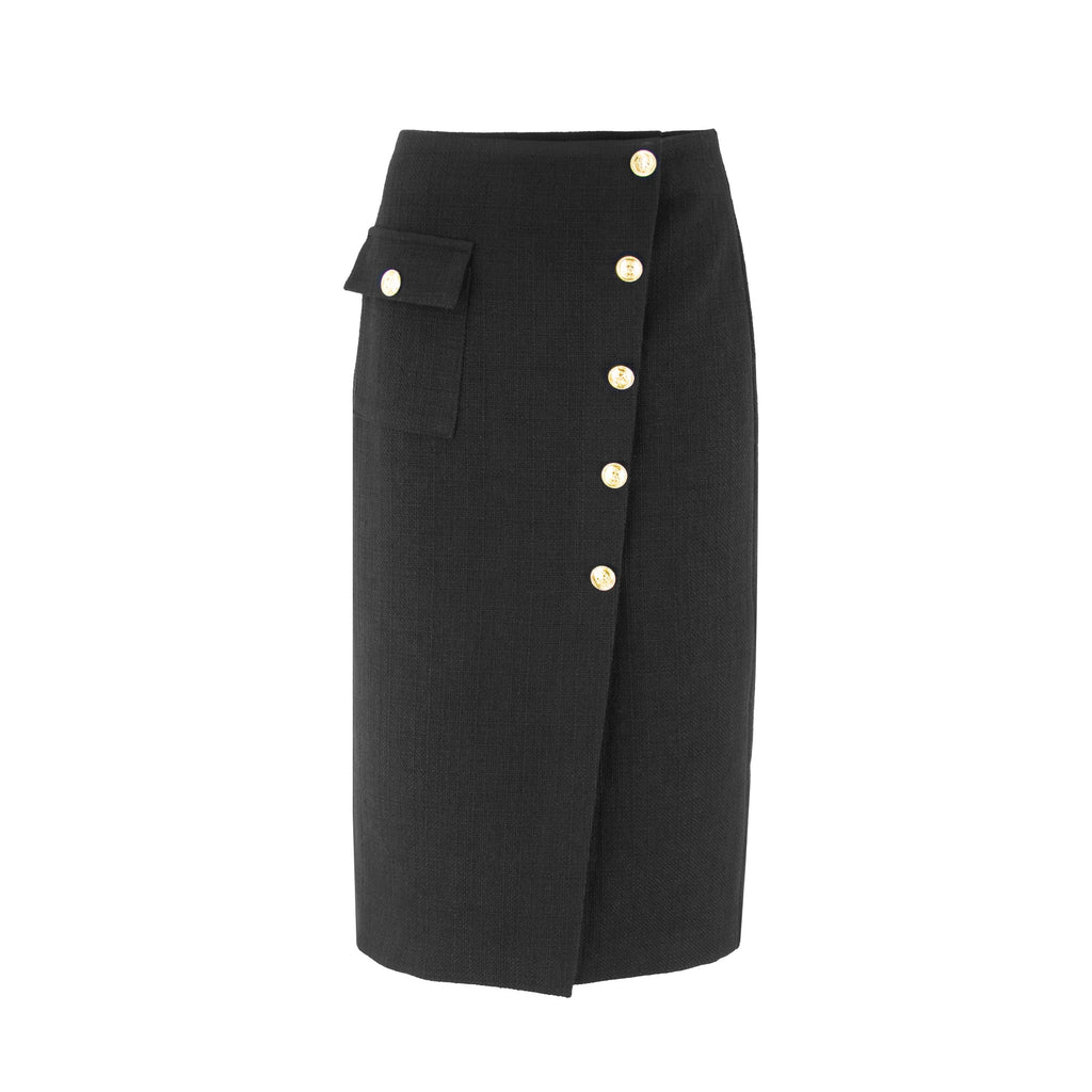 WOOL BUTTON SKIRT