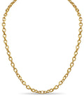 Fancy Rolo Solid White/Yellow/Rose Gold Handmade Necklace , 5mm, 16-30 Inch