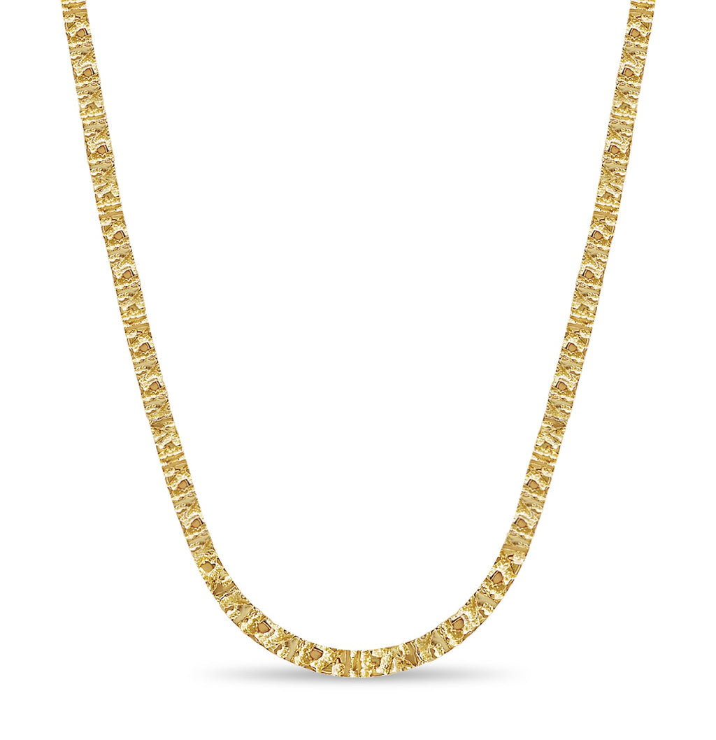 Nugget Solid White/Yellow/Rose Gold Handmade Necklace , 6mm, 16-30 Inch