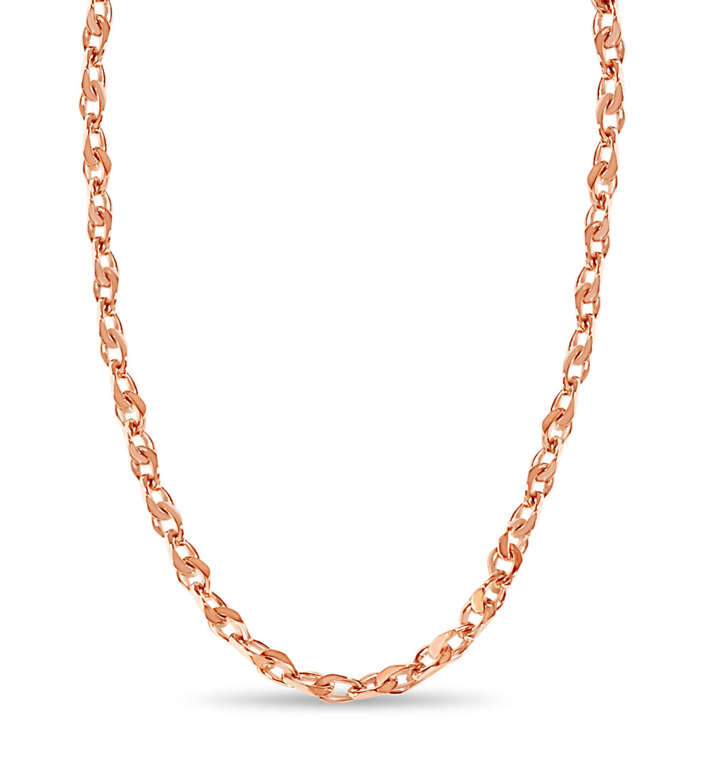 Anchor Mariner Solid White/Yellow/Rose Gold Handmade Necklace , 7mm, 16-30 Inch