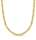 Fancy Greek Solid White/Yellow/Rose Gold Handmade Necklace , 5mm, 16-30 Inch