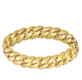 Miami Cuban Solid White/Yellow/Rose Gold Handmade Bracelet , 13mm, 6.5-10 Inch