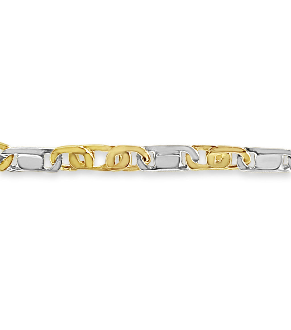Tiger Eye & Bar Solid White/Yellow/Rose Gold Handmade Bracelet , 11mm, 6.5-10 Inch