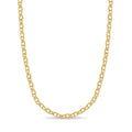Anchor Mariner Solid White/Yellow/Rose Gold Handmade Necklace , 6mm, 16-30 Inch