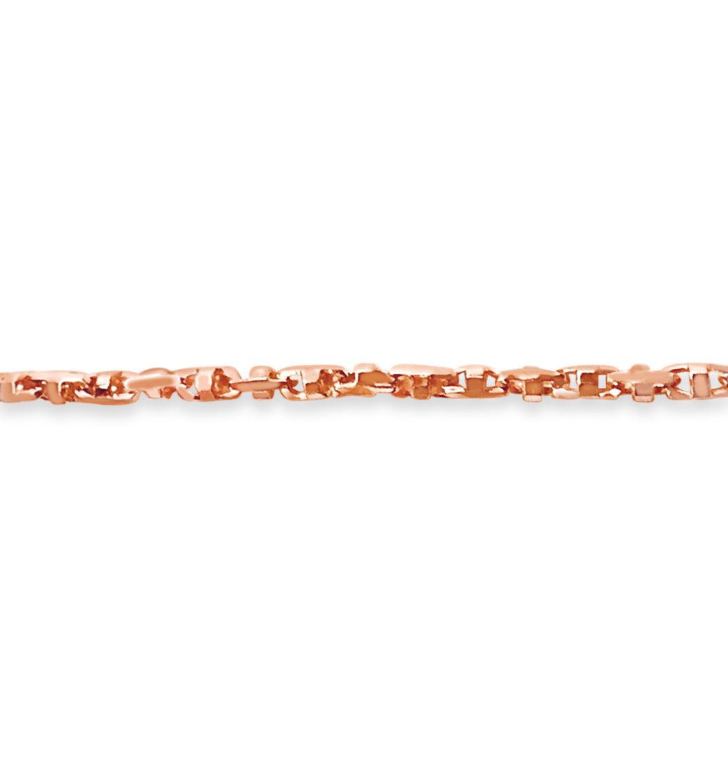 Anchor Mariner Solid White/Yellow/Rose Gold Handmade Bracelet , 5mm, 6.5-10 Inch