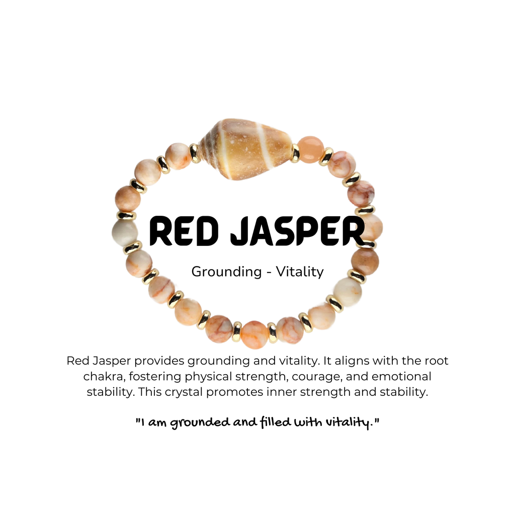 Grounding Stone Ocean Bracelet (Red Jasper) or Vitality Stone Ocean Bracelet (Pink Aventurine)