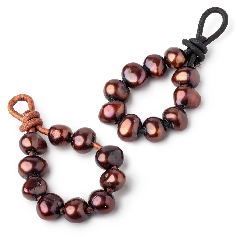10-11mm Red Brown Baroque 2.5mm large hole Pearls 10 beads