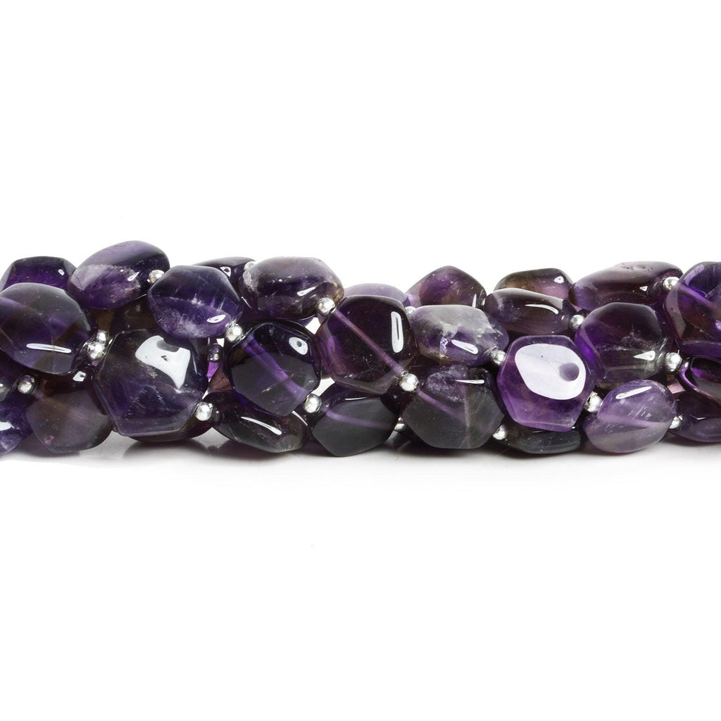 10-13mm Amethyst Plain Hexagons 8 inch 15 beads