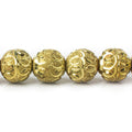 10mm Brass Circle Cut Stardust Rounds 8 inch 21 beads