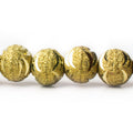 10mm Brass Wave Cut Stardust Rounds 8 inch 20 beads