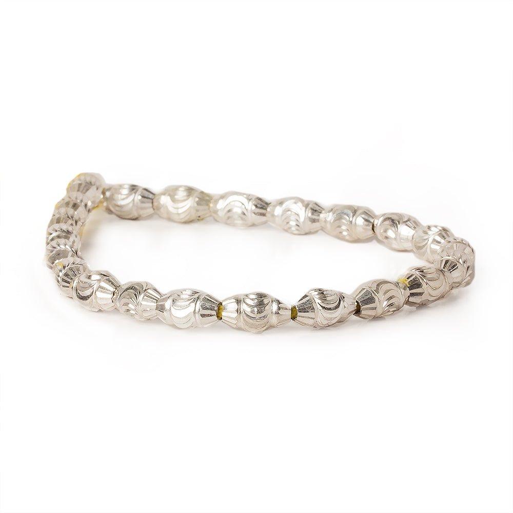 10mm Sterling Silver Plated Brass BiCone Beads, 8 inch