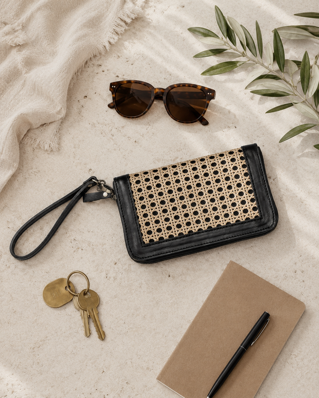 Raja Leather and Cane Wallet