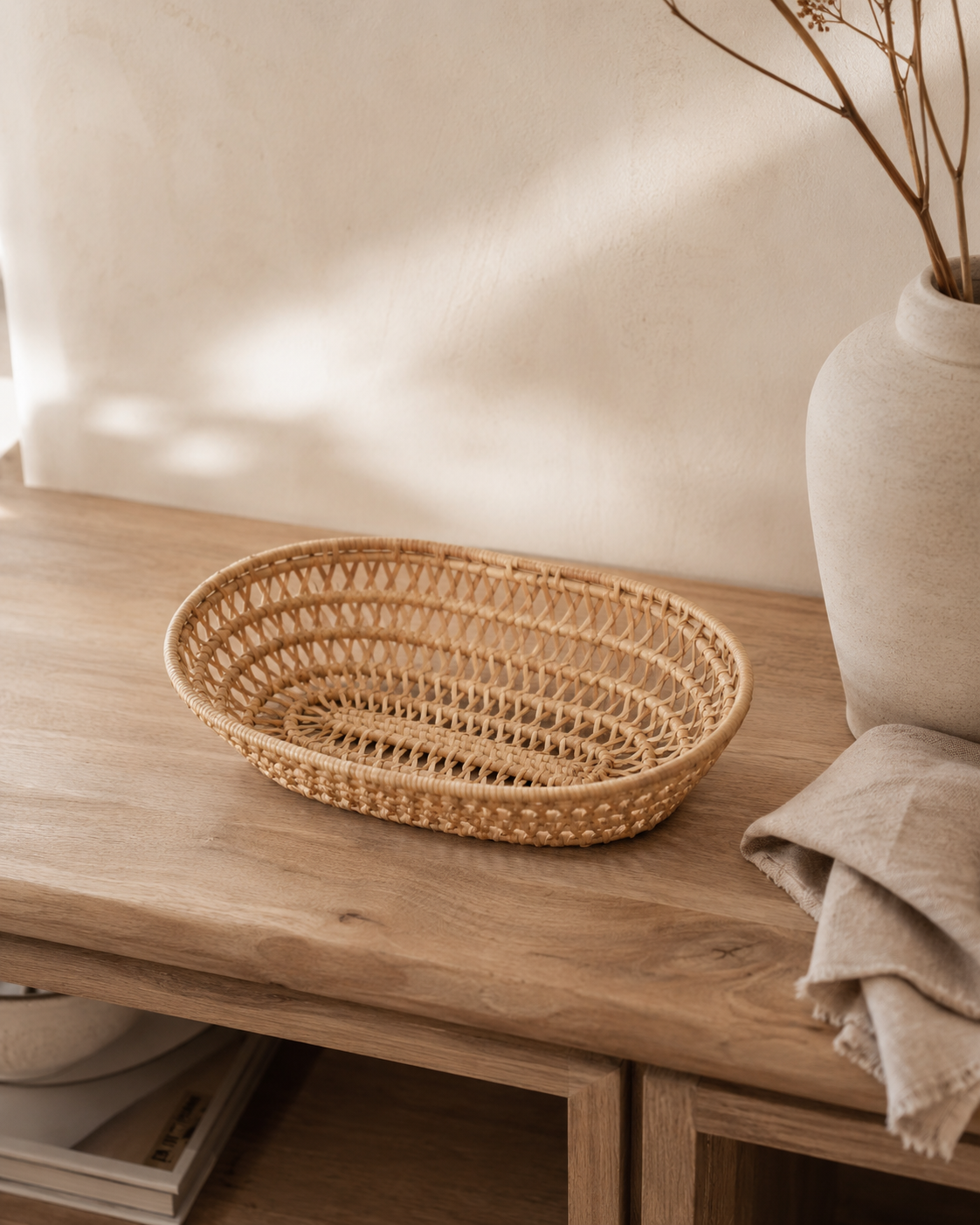 Oval Rattan Basket Set