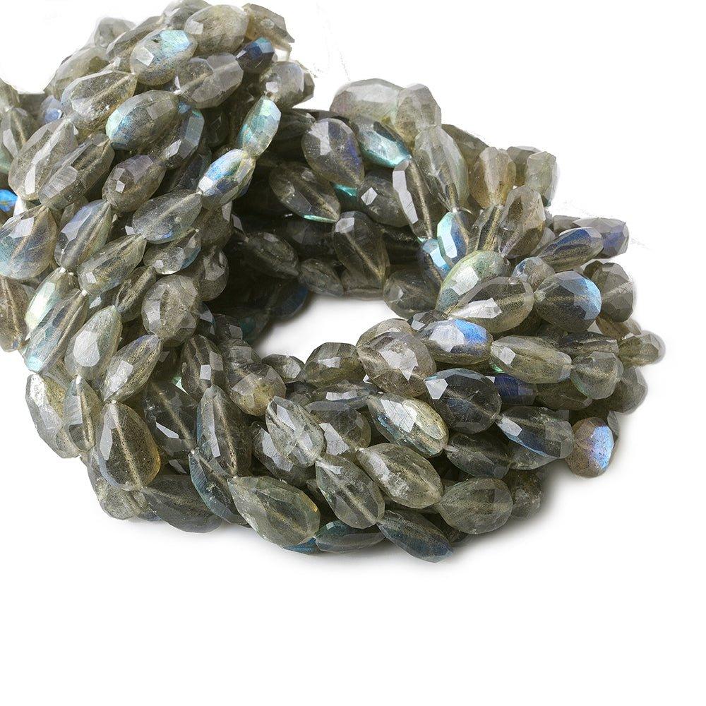 11x7-13x8mm Labradorite Straight Drill Faceted Pears 14 inch 26 beads