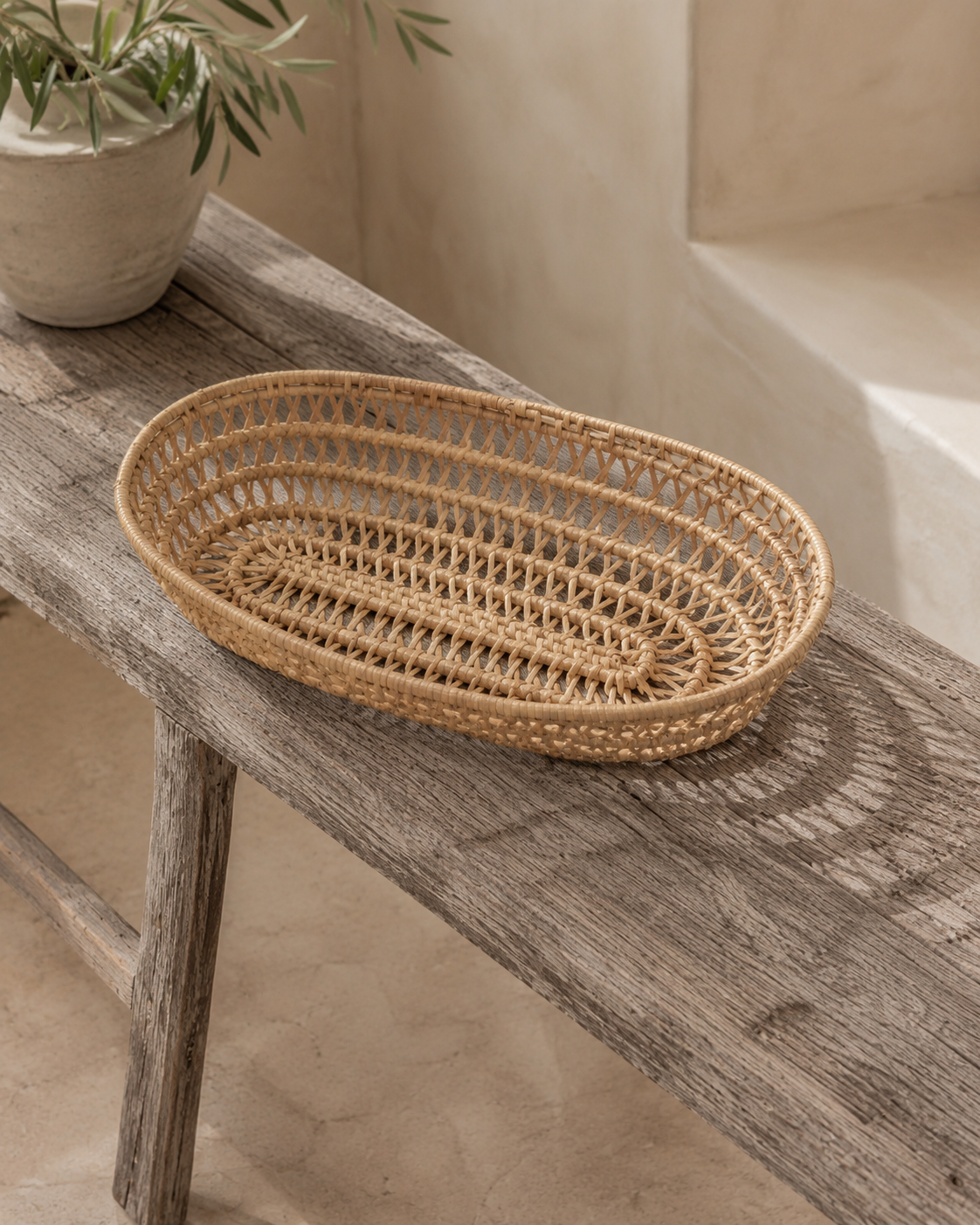Oval Rattan Basket Set