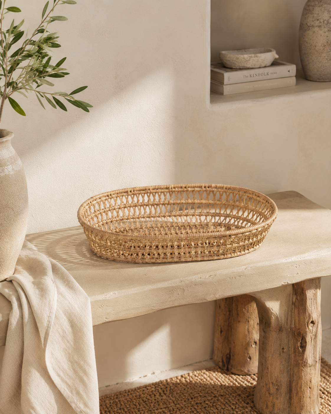 Oval Rattan Basket Set