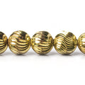 12mm Brass Fluted Rounds 8 inch 19 beads