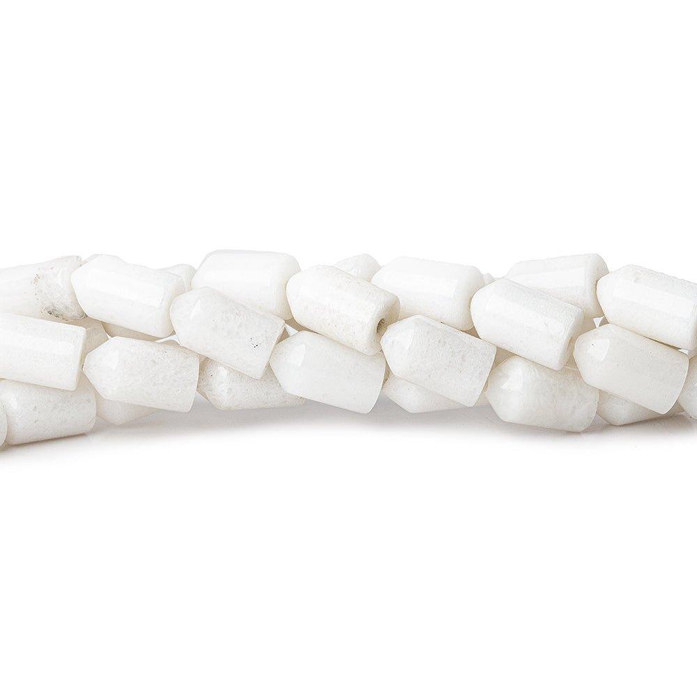 12mm White Howlite Plain Bullet Beads, 16 inch
