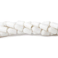 12mm White Howlite Plain Bullet Beads, 16 inch