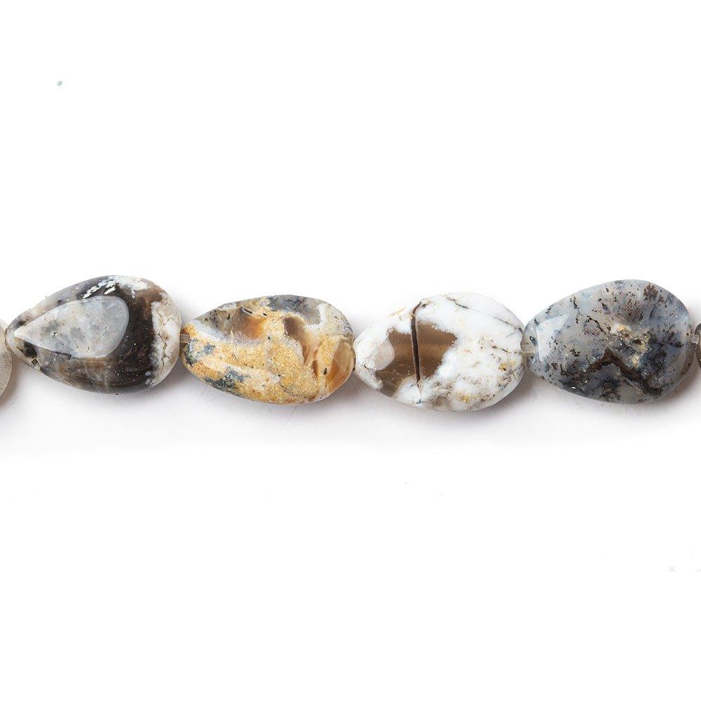 13mm Moss Opal Plain Pear Beads, 15 inch