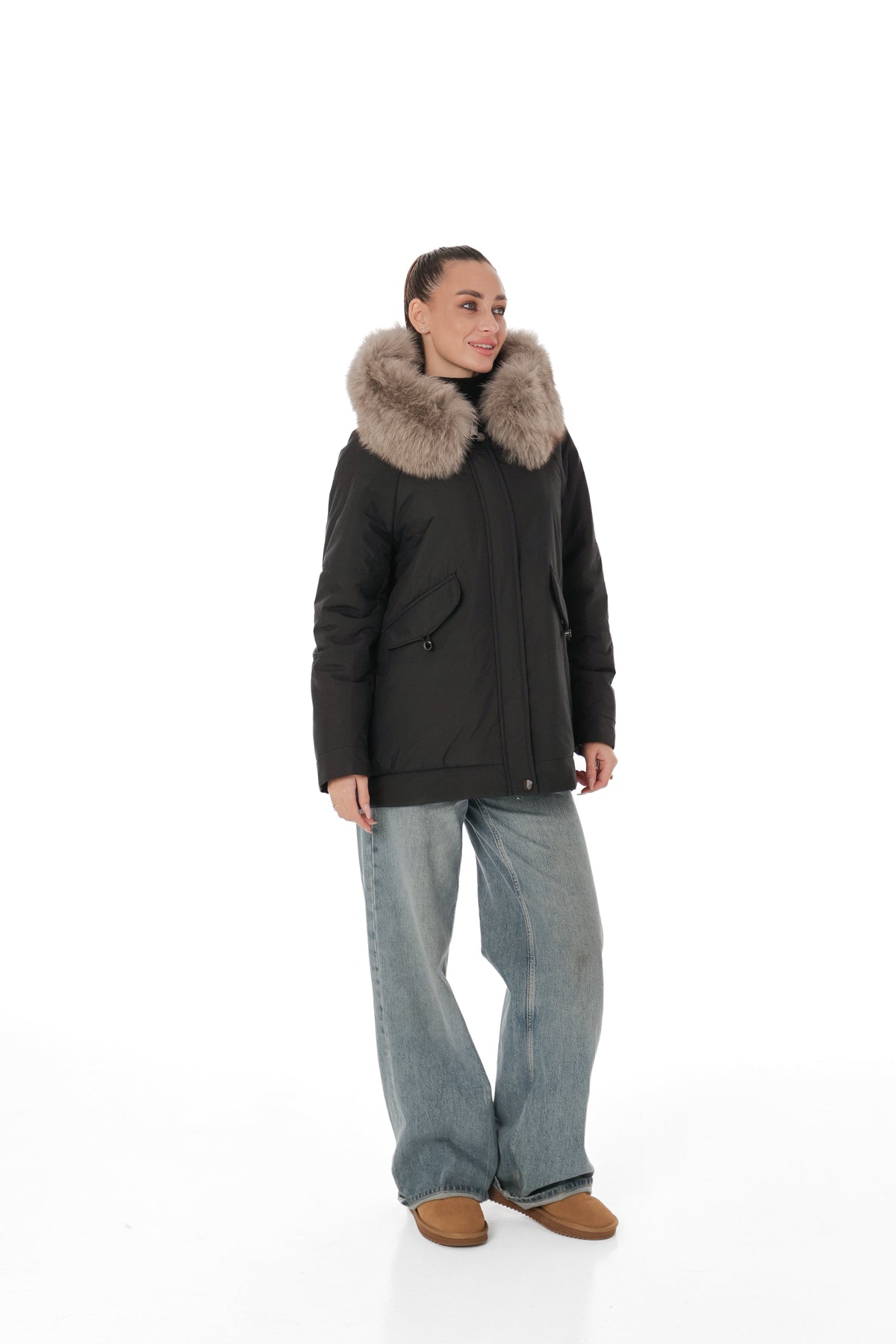 Genuine Polar Fox Trim Coat