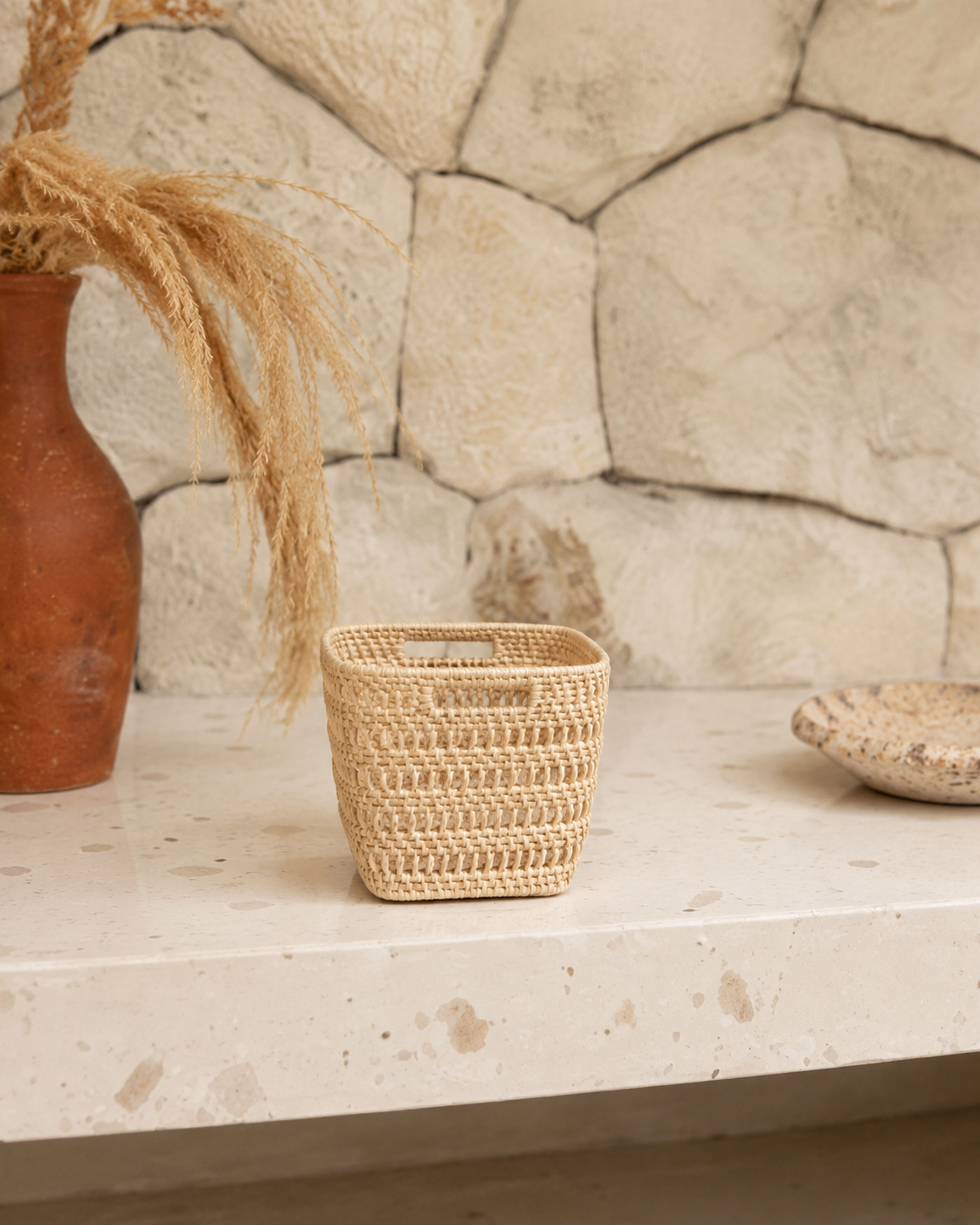 Woven Rattan Cube Storage Baskets