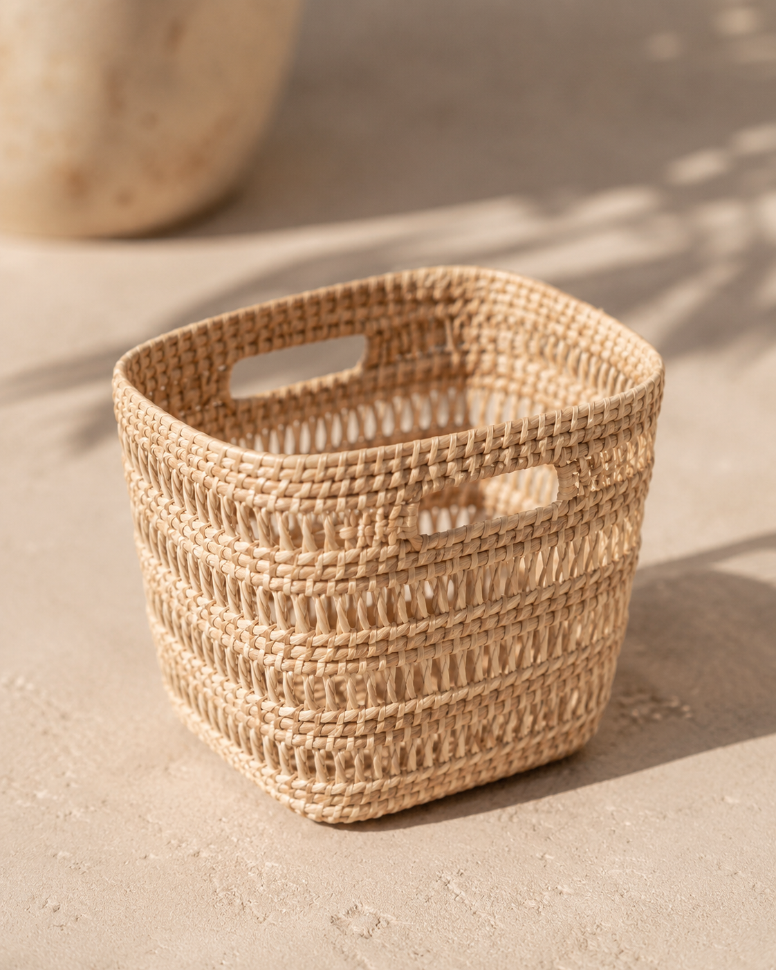 Woven Rattan Cube Storage Baskets