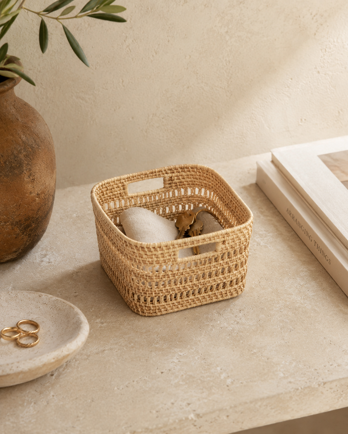 Woven Rattan Cube Storage Baskets