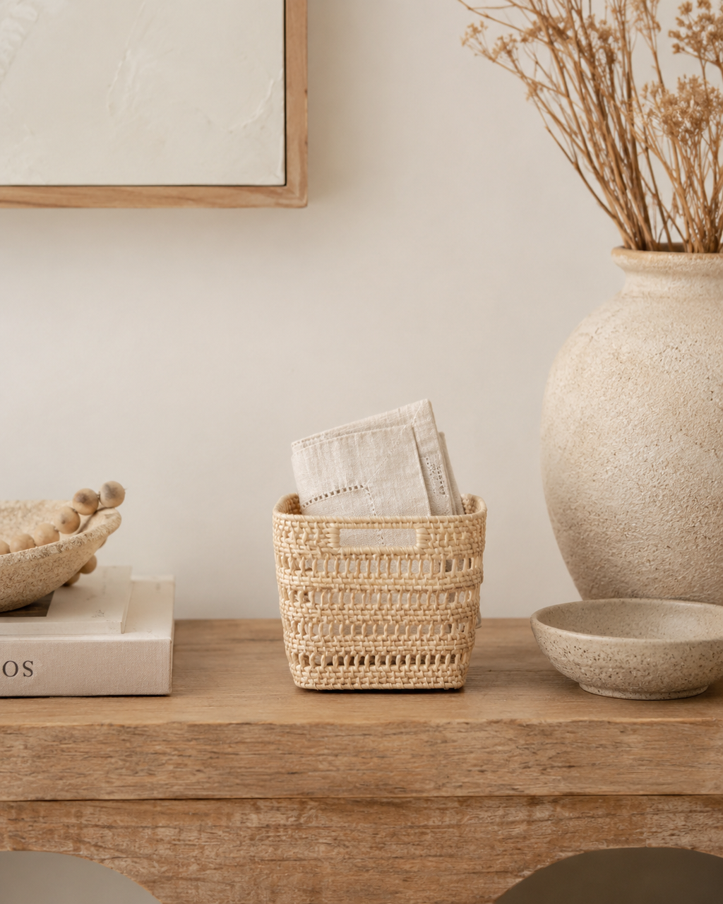 Woven Rattan Cube Storage Baskets