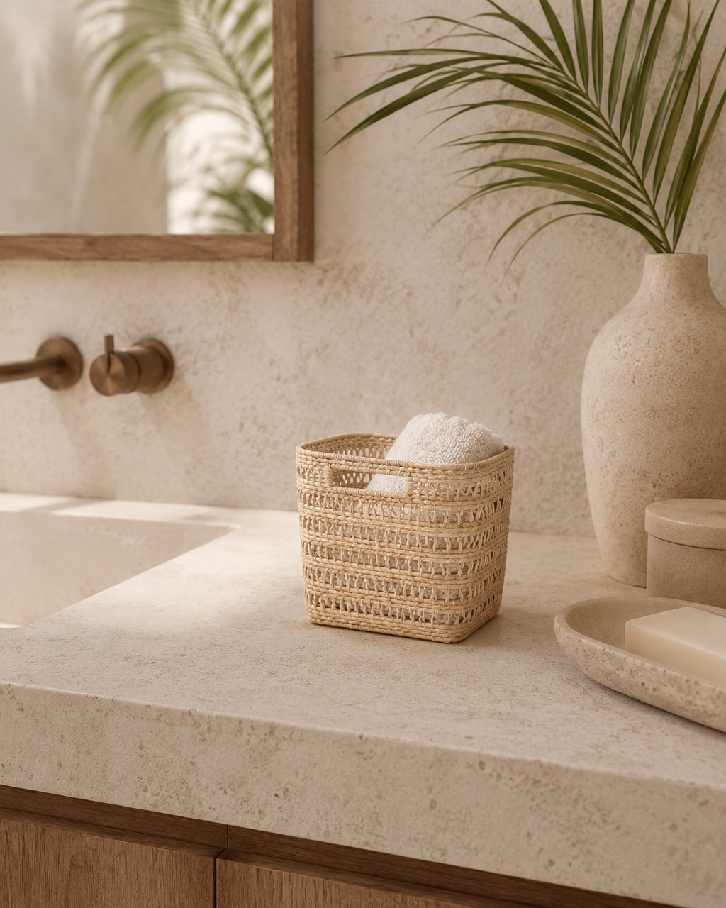 Woven Rattan Cube Storage Baskets