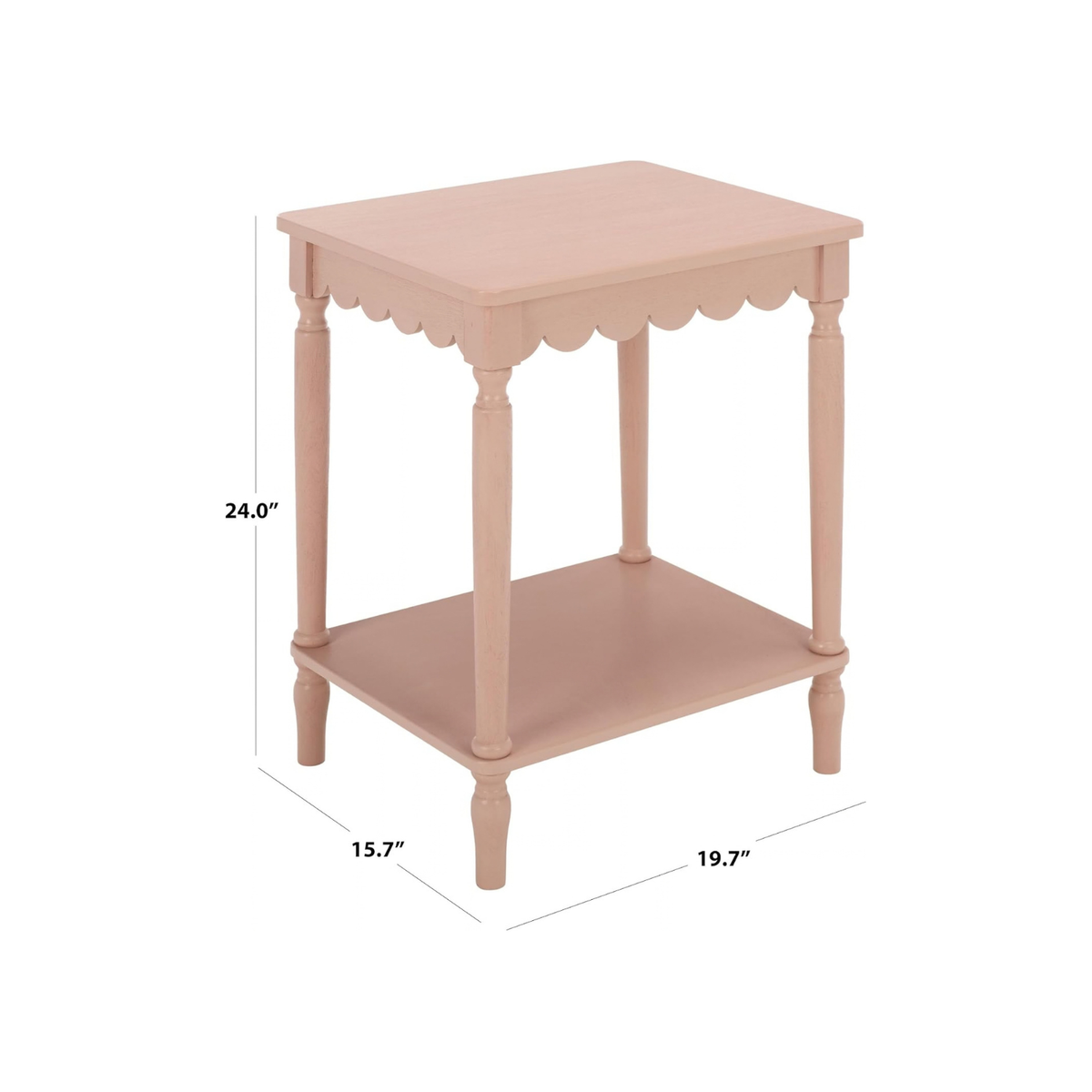 Mattie Scalloped Side Table in Pink