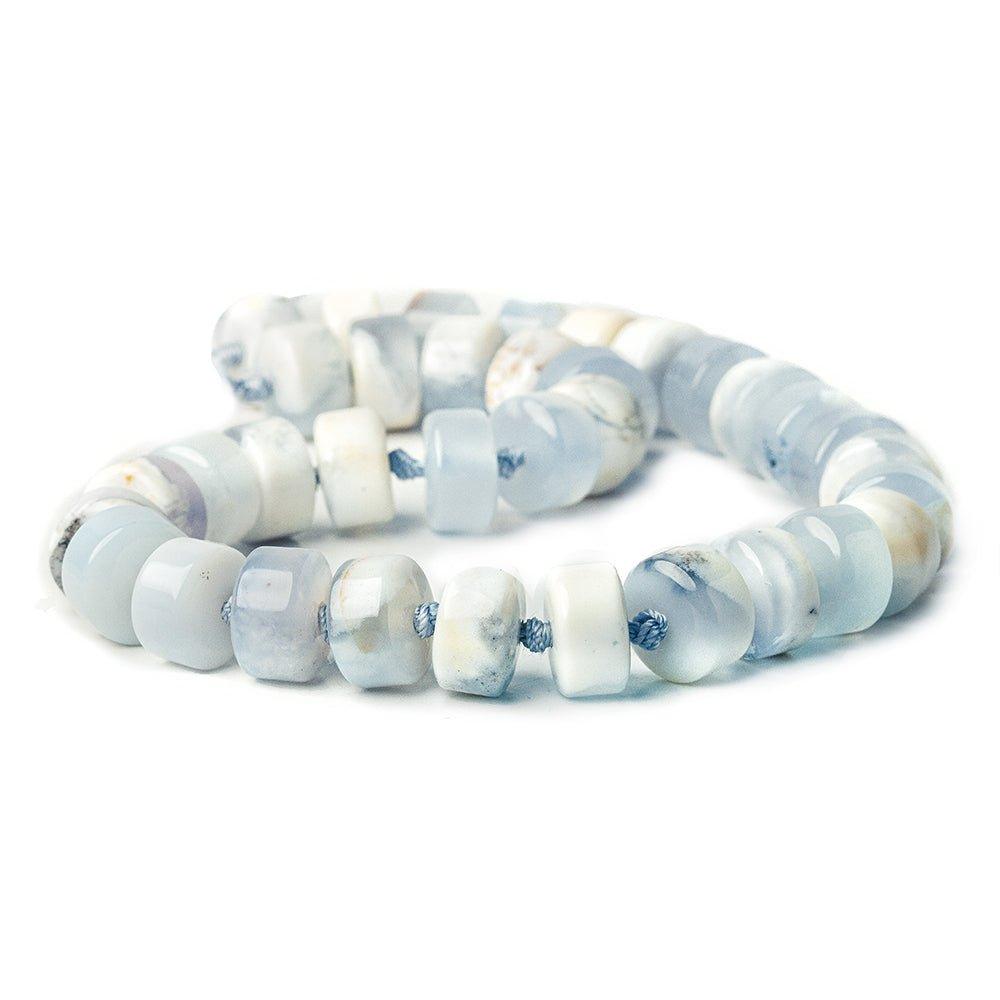 14mm Dendritic Blue & White Opal Plain Heishi Beads 16 inch 35 pieces