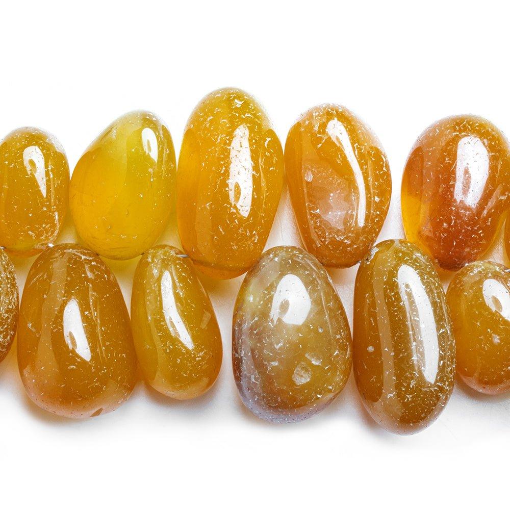 15x10-25x10mm Yellow Chalcedony top drilled nugget Beads 14 inch