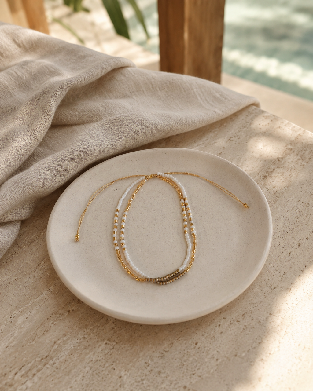 Golden Beaded Bracelet