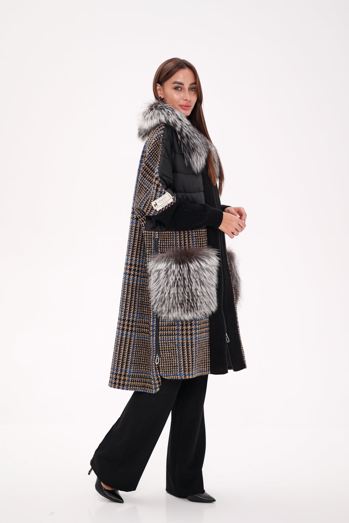 Saga®Furs Silver Fox Wool Cashmere Coat