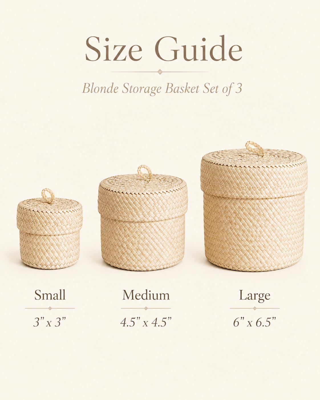 Blonde Small Storage Basket Set