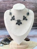 Handmade Sterling Silver Blackjack Turquoise Choker Necklace "Signed Nizhoni"