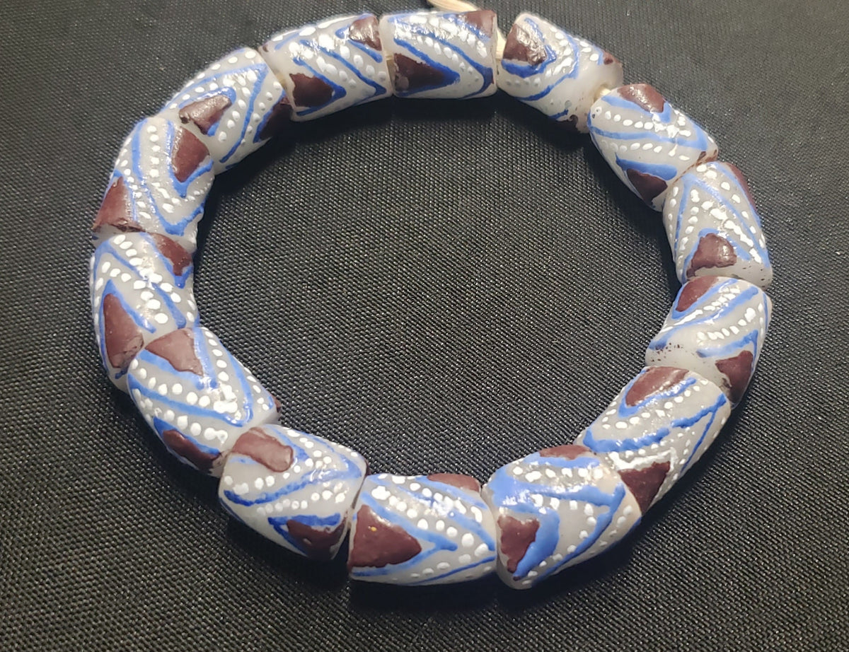 African beads,  chunky tube Ghana glass beads for handmade jewelry designs, AAB# 1446
