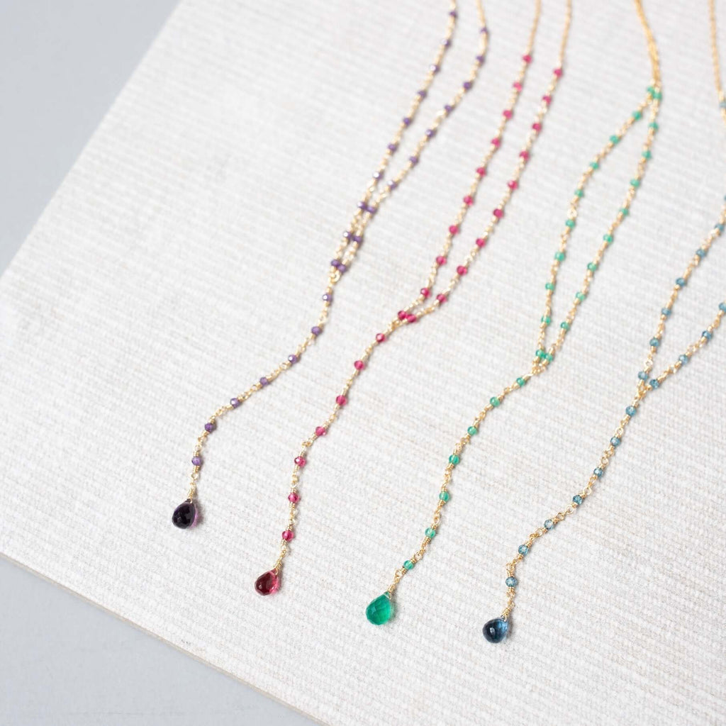 Pink Tourmaline Quartz Kensington Necklace