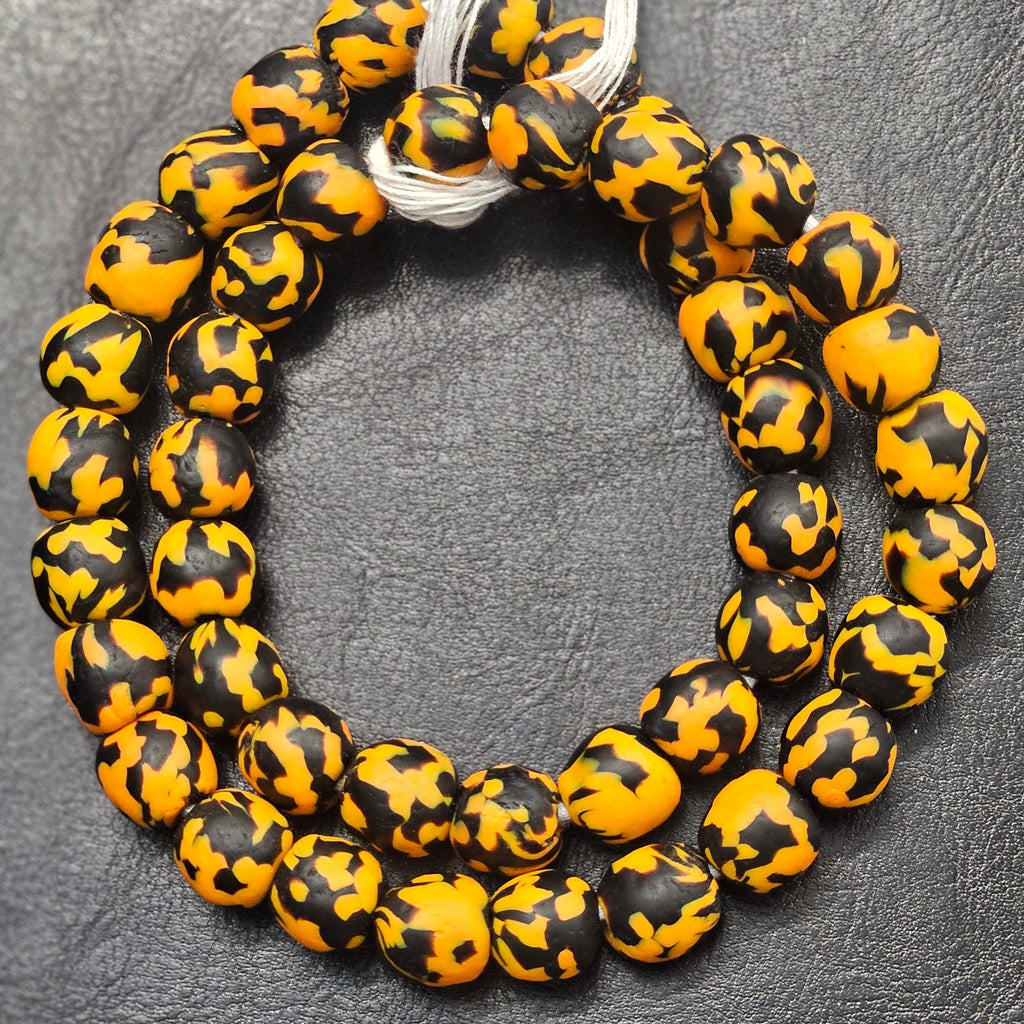 Refractured African Recycled Glass Beads – Large Hole Beads for Fall Arts and Crafts Projects