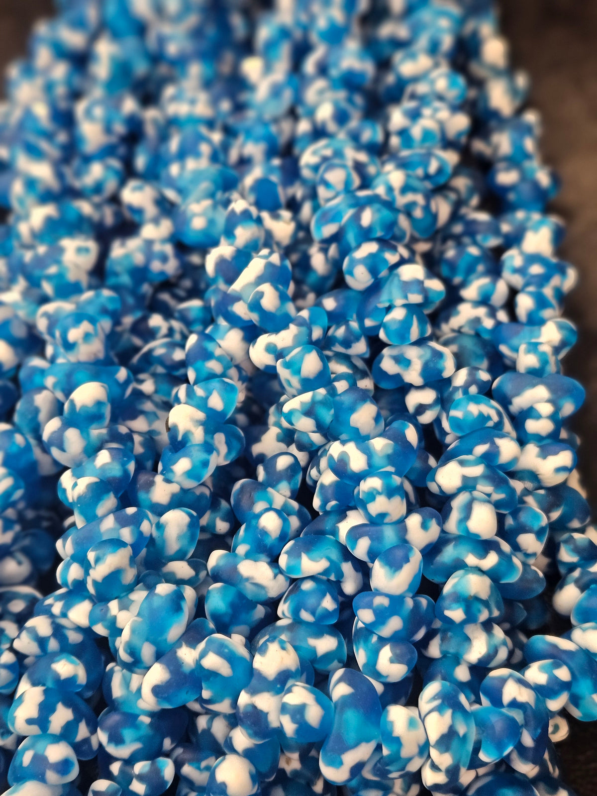 Small Canoe-Shaped African Recycled Glass Beads – #4109