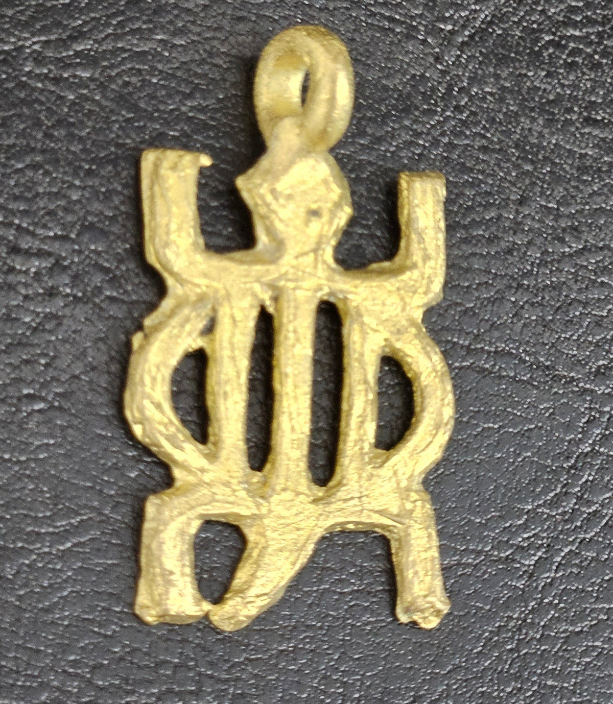 African Brass Adinkra Pendant – “Nyame Denkyem” | 1.5 inches | Handcrafted in Ghana