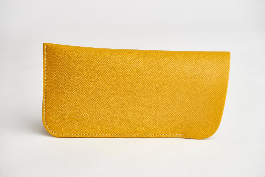 🟡 ASU Gold Epsom Leather Sunglass Case Holder