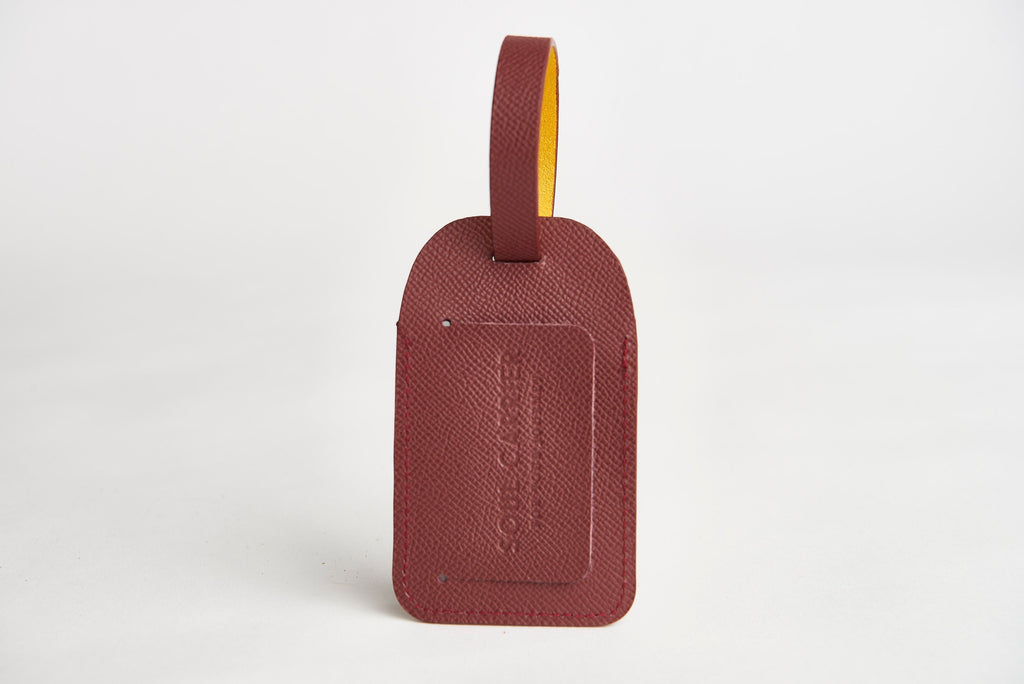 🔴 ASU Maroon Epsom Leather Luggage Tag