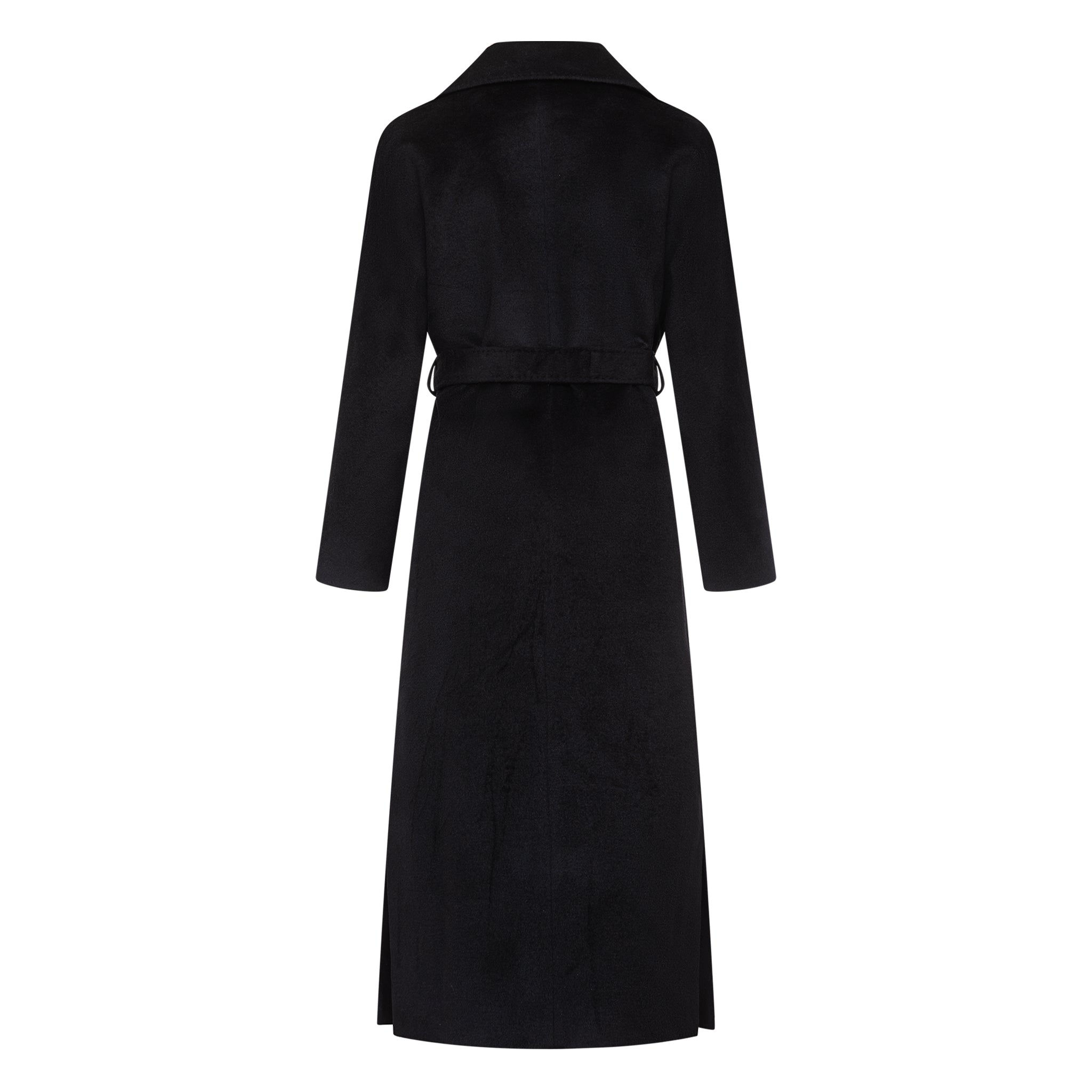 Cambridge Comfort Wraparound Wool Cashmere Coat in Black