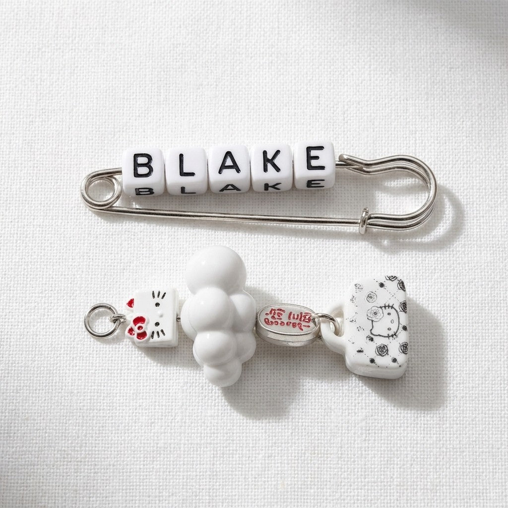 White Sports Fan Bag Charm - Customizable Sports Theme Keychain