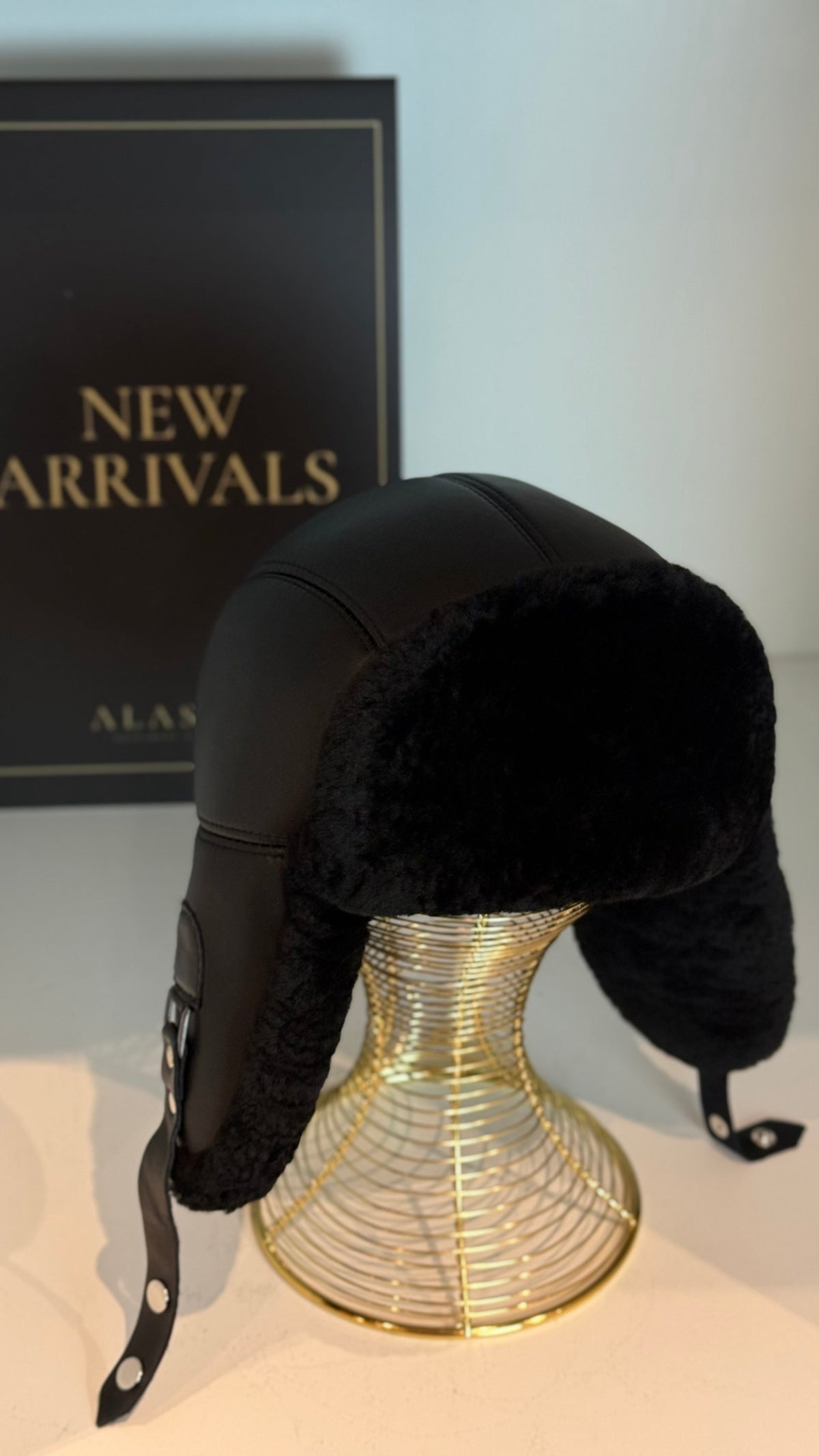 Genuine Leather Shearling Hat Unisex