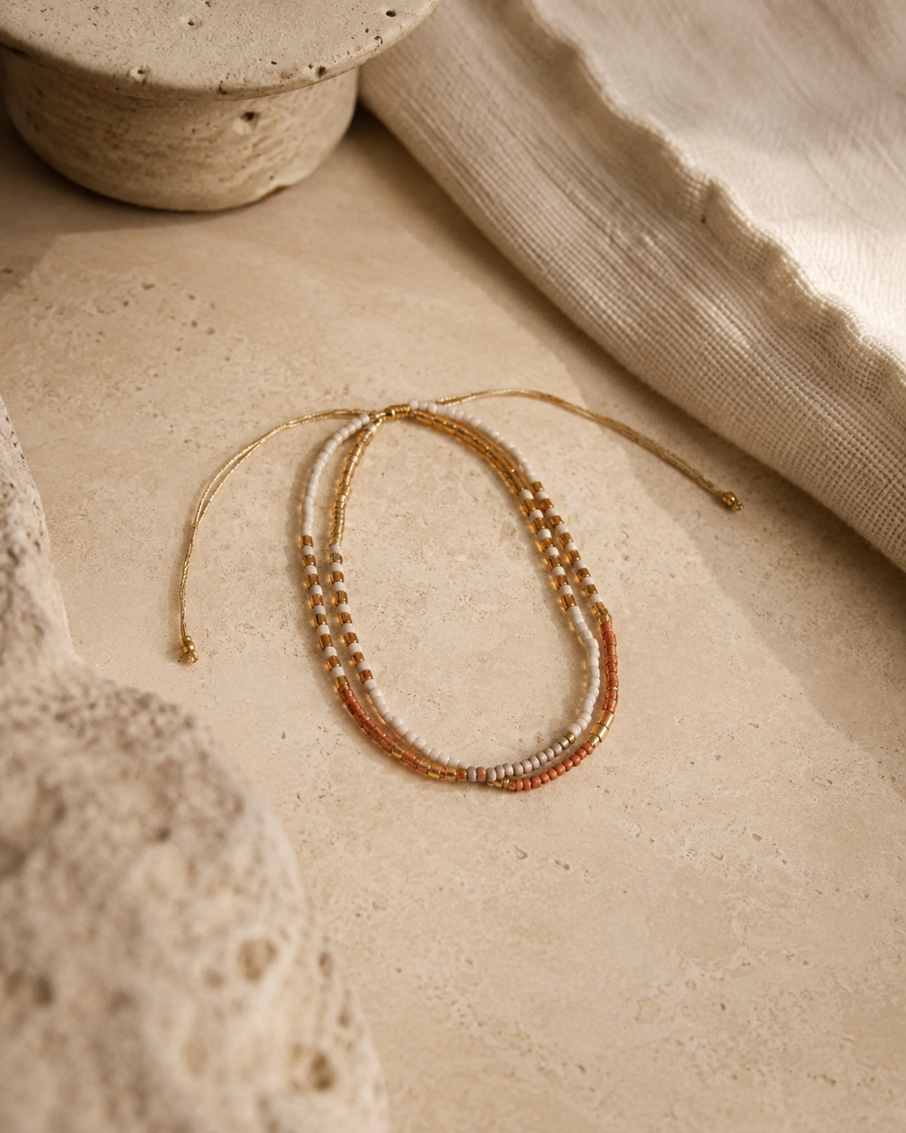 Golden Beaded Bracelet