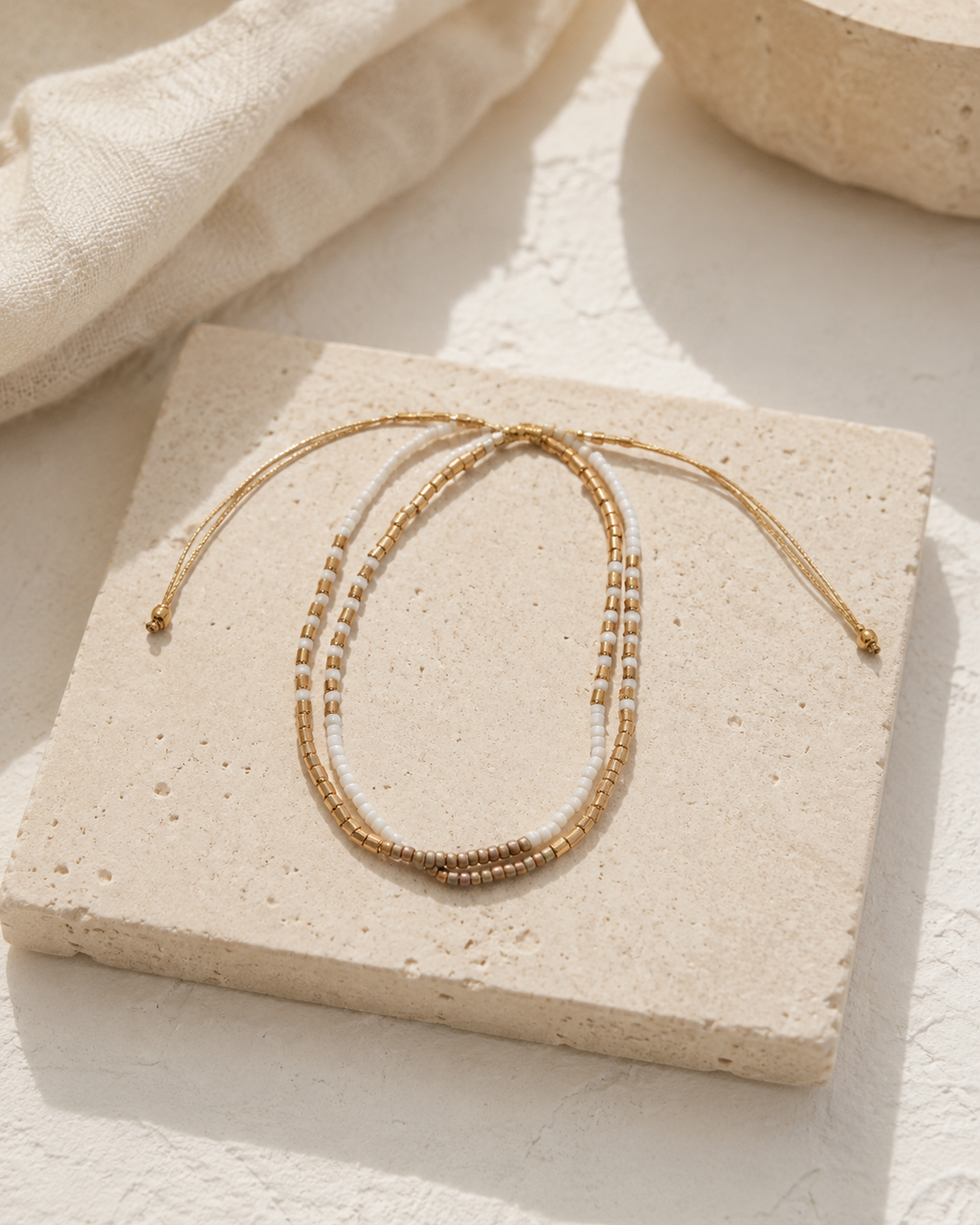 Golden Beaded Bracelet