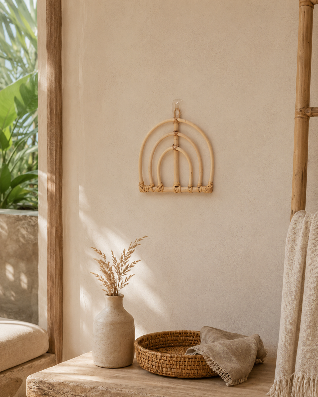 Rainbow Rattan Wall Decor Small